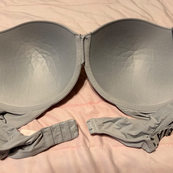 Victoria's Secret T-Shirt Push Full Coverage Blue/Gray Logo Wide Strap 38DD Bra - Picture 5 of 5